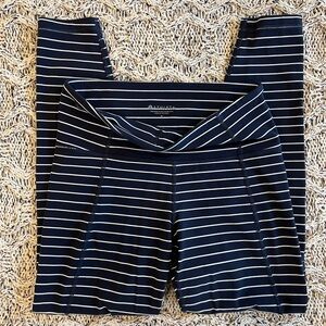 Athleta Blue/White Stripe 7/8 leggings - Size S
